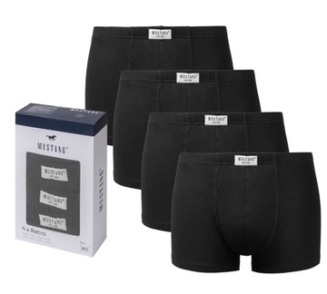 Bokserki męskie Mustang True Denim 4PAK r. M czarne
