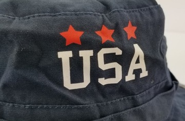 Kapelusz męski młodzieżowy Bucket USA Flaga 57-59cm Granatowy Lato