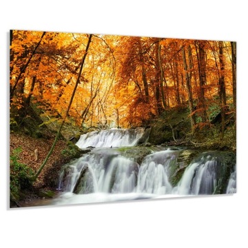 Панно из закаленного стекла 90х70 Водопад в лесу
