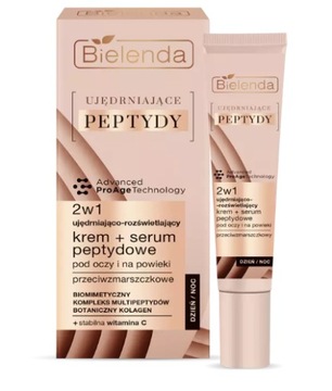 BIELENDA UJĘDRNIAJĄCE PEPTYDY 2w1 krem + serum peptydowe pod oczy
