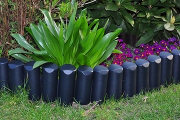 Антрацитовый садовый частокол WYSOKA - ПОЛЬША - Бордюр для газона - КАЧЕСТВО