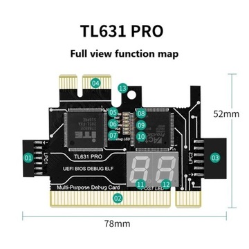 Многофункциональный настольный ноутбук TL631 Pro LPC-DEBUG Открытка PCI PCI-E Mini