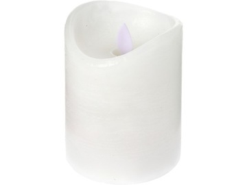 БЕЛАЯ Восковая светодиодная свеча с ТАЙМЕРОМ - 10 x 7,5 см