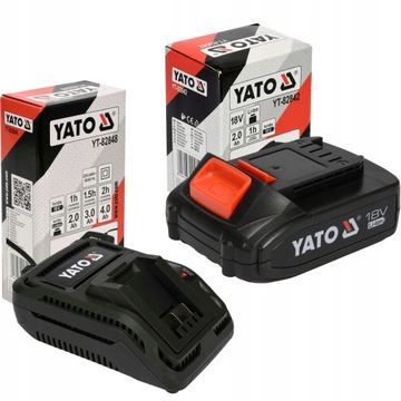 YATO AKUMULATOR BATERIA 18V 2Ah LI-ION + ŁADOWARKA YT-82842 + YT-82848