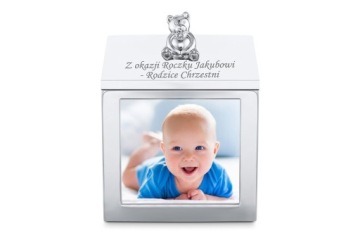 Музыкальная шкатулка, рамка, мишка на крещение, ГРАВИРОВКА