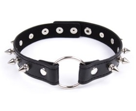 CHOKER SKÓRA dzwonek PUNK GOTH różne wzory