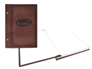 Kronika skóropodobna B4, 90 kart, pionowa - brązowa
