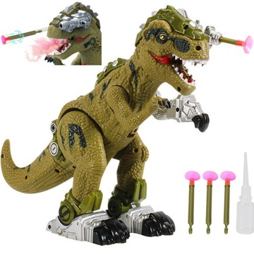 DUŻY DINOZAUR T-REX ŚWIECI RYCZY CHODZI ZIEJE PARĄ STRZELA INTERAKTYWNY