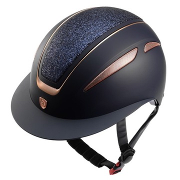 Kask jeździecki Tattini Ariete Pink Gold granatowy M (55-57)