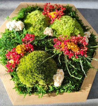 ВЕСЕННЕЕ УКРАШЕНИЕ СТАБИЛИЗИРОВАННЫМИ РАСТЕНИЯМИ И МХОМ