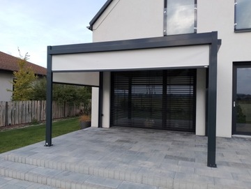 Алюминиевая беседка-пергола 4х4 Антрацит + LED