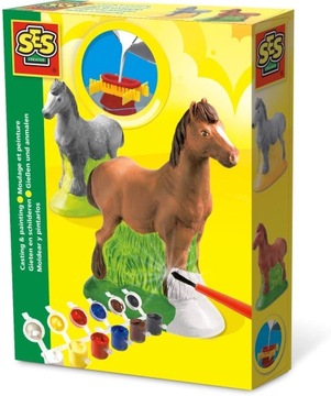 Odlew gipsowy KOŃ 3D + farby SES