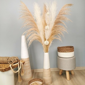 БУКЕТ СУШЕННАЯ ПАМПАССНАЯ ТРАВА БОЛЬШОЙ БЕЛЫЙ XXL 6 шт.