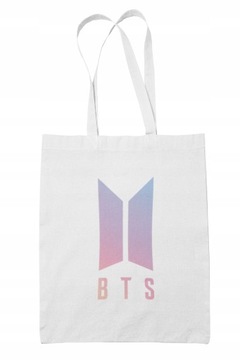 Torba na ramię Kpop BTS Army bawełniana Shoperka Modna Biała