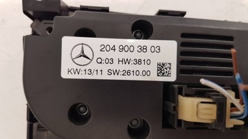 MERCEDES W204 PANEL ŘÍZENÍ VENTILACE KLIMATIZACE 2049003803