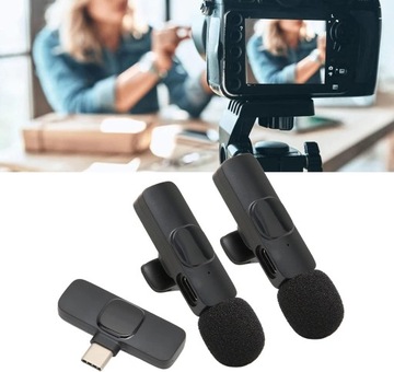 Беспроводной петличный микрофон 2 шт. на клипсе android type-C