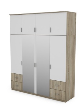 Szafa 200 cm z 2 Lustrami Nadstawka Sypialnia Duża