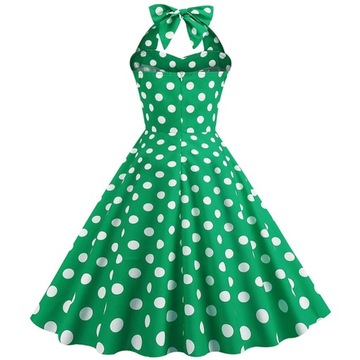 Polka Dot Hepburn Style 50s 60s Vintage Dress A-Li