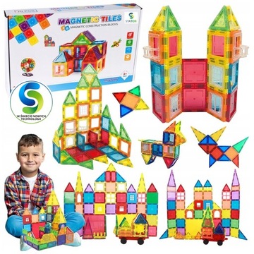БОЛЬШИЕ МАГНИТНЫЕ КОНСТРУКЦИОННЫЕ БЛОКИ 3D МАГНИТНАЯ ПЛИТКА 70 шт. +Наклейка А