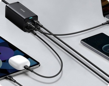 МОЩНОЕ СЕТЕВОЕ ЗАРЯДНОЕ УСТРОЙСТВО BASEUS 4x USB USB-C QC4 PD 100 Вт