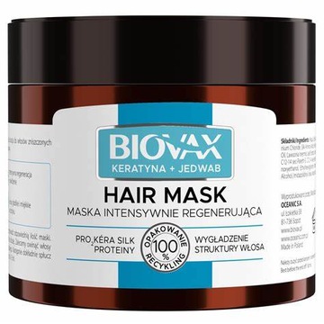 L'biotica Biovax maska Keratyna + Jedwab 250 ml