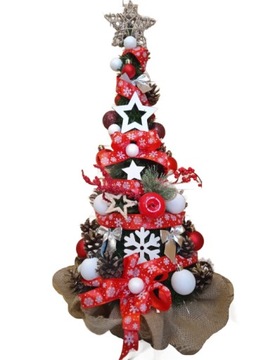 Конус, украшенный в горшке со светодиодным украшением 60 см