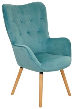 FOTEL USZAK SKANDYNAWSKI RETRO SALON TURKUS COZY