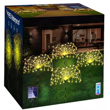 4SZT LAMPA SOLARNA 120 LED DRZEWKO DMUCHAWIEC FAJERWERKI+PILOT