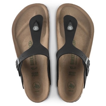 Klapki damskie Birkenstock Gizeh BIRKO FLOR MODNE JAPONKI PROFILOWANE VEGAN