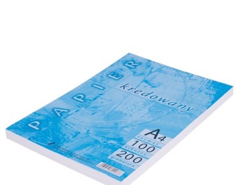 Papier kredowy biały A4, 200g 100 ark błyszczący