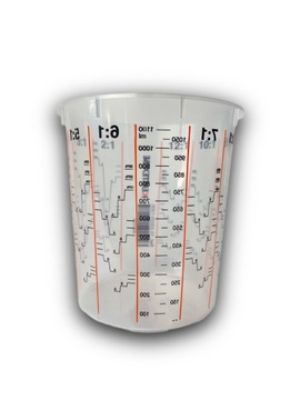 Kubek lakierniczy z podziałką 1300ml do żywic i lakierów KEMTEX