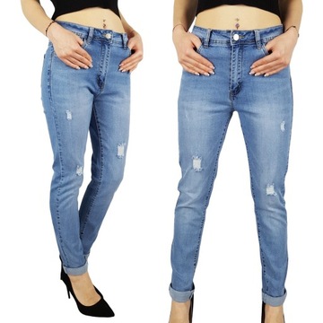 JEANSOWE -MODNE DAMSKIE - SPODNIE - RURKI - BLUE