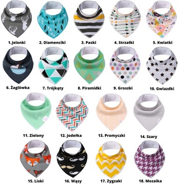 Набор из 5 нагрудников, нагрудник-шарф из 100% хлопка.