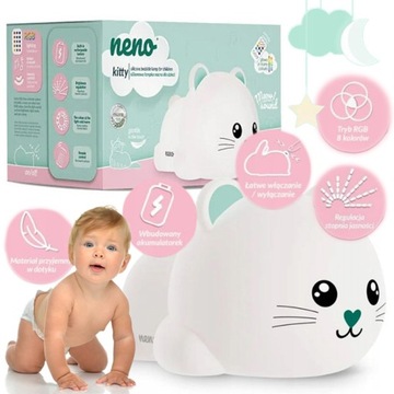 NENO SILIKONOWA LAMPKA NOCNA KOTEK DLA DZIECI