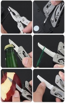 MULTITOOL NARZĘDZIE WIELOFUNKCYJNE ZESTAW SURVIVALOWY 13W1 Z ETUI