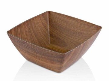 SALATERKA MISKA KWADRATOWA PLASTIKOWA DREWNO 20 CM