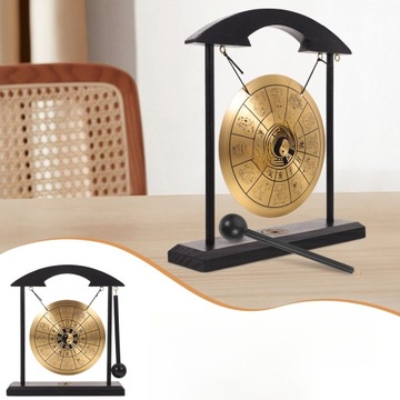 DEKORACJA STOŁU GONGOWEGO, BIURKO, METALOWY GONG, SCENA, UKŁAD GONGU