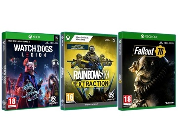 WATCH DOGS LEGION + EXTRACTION + FALLOUT 76 ZESTAW 3 GRY XBOX ONE SERIES X