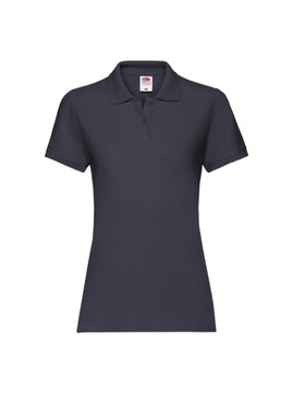 FRUIT OF THE LOOM PREMIUM Koszulka Polo Damska Bez Nadruku CIEMNY GRANAT XL