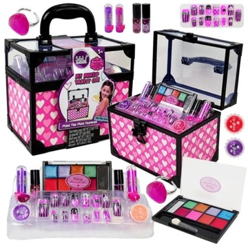 ZESTAW Kuferek kosmetyków makijażu paznokci Domowe Spa MAKEUP STUDIO