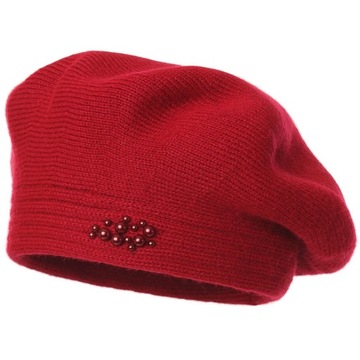 Beret damski LAVINIA Bordo Polski producent