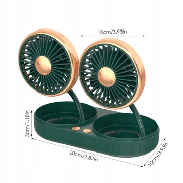 WIATRAK PODWÓJNY DO SAMOCHODU WENTYLATOR 5V USB
