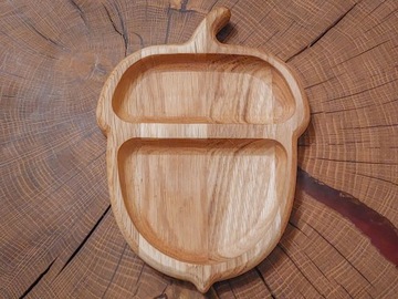 Тарелка для закусок, деревянная тарелка из желудя