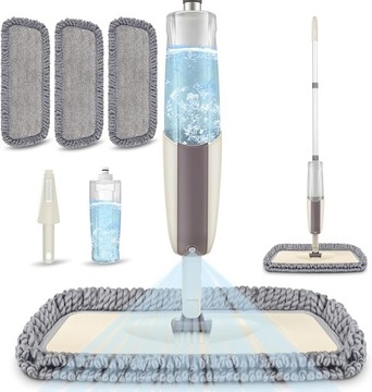 MEXERRIS OBROTOWY MOP Z MIKROFIBRY ZE SPRYSKIWACZEM BUTELKA 410ML 3 WKŁADY