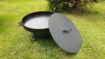 GRILL TRÓJNÓG OGRODOWY RUSZT INOX PALENISKO 80.KOCIOŁEK EMALIOWANY 8L