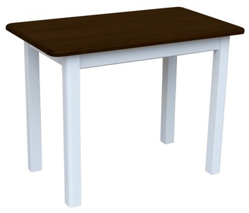 STÓŁ DREWNIANY 80x60 STOLIK KUCHENNY DWA KOLORY BIAŁY+ BRĄZ