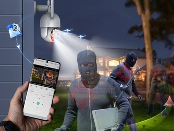 IP-КАМЕРА WIFI НАРУЖНАЯ ВРАЩАЮЩАЯСЯ 4MP 4MPx 8MP 8MPx 4K СВЕРХМОЩНЫЙ ЗУМ X8