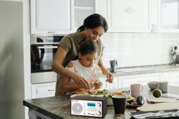 КУХОННАЯ РАДИОСТРОЙКА BLUETOOTH ПОРТАТИВНЫЕ РЕТРО ЖК-ЧАСЫ FM АНТЕННА USB