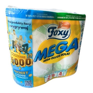 КУХОННОЕ БУМАЖНОЕ ПОЛОТЕНЦЕ FOXY MEGA LONG ROLLERS 12 РОЛИКОВ