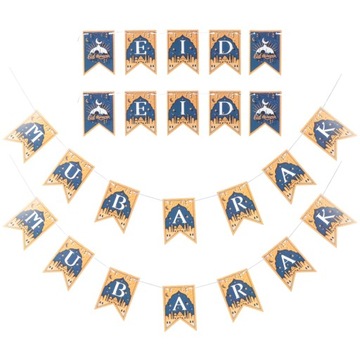Eid Pull Flag Mubarak Garland Dekoracje 2 zestawy